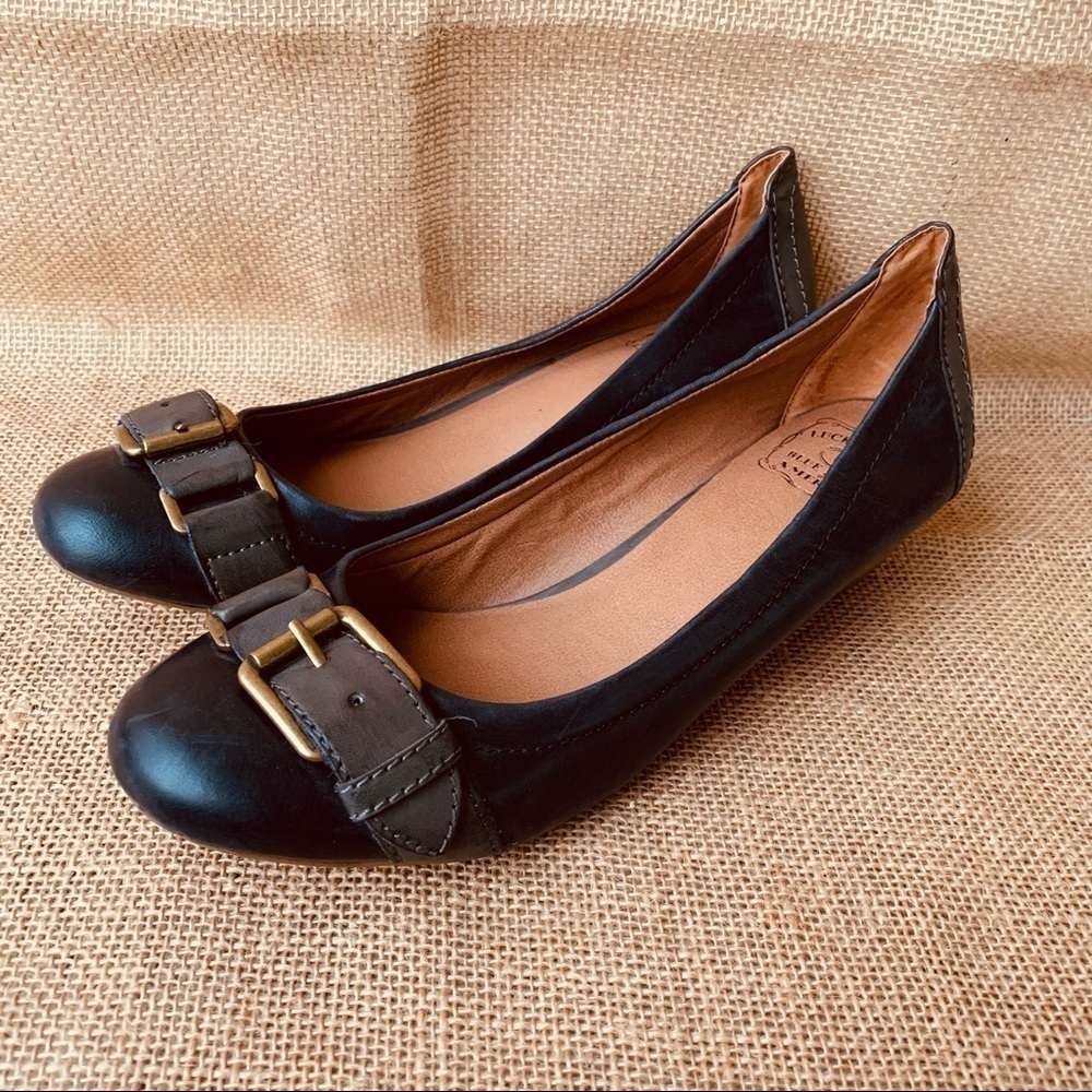 Lucky Brand Leather Fiona Wedge Shoes Women’s Size 8